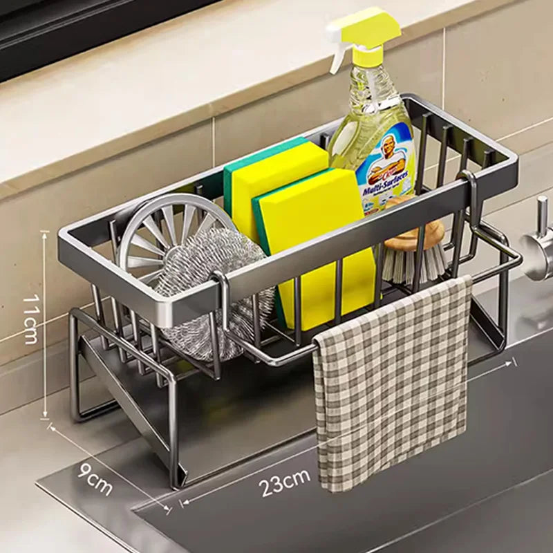 KitchenEase Stainless Steel Sink Organizer Rack Keep Your Sink Clutter-Free