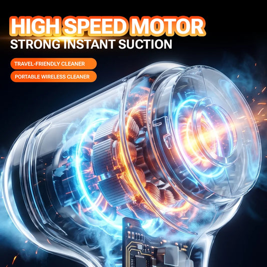 15,000Pa Cordless Handheld Vacuum Cleaner Powerful Suction for Car, Home, Dust & Hard-to-Reach Areas