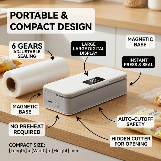 SealPro Mini Rechargeable Heat Bag Sealer | Keep Food Fresh Longer