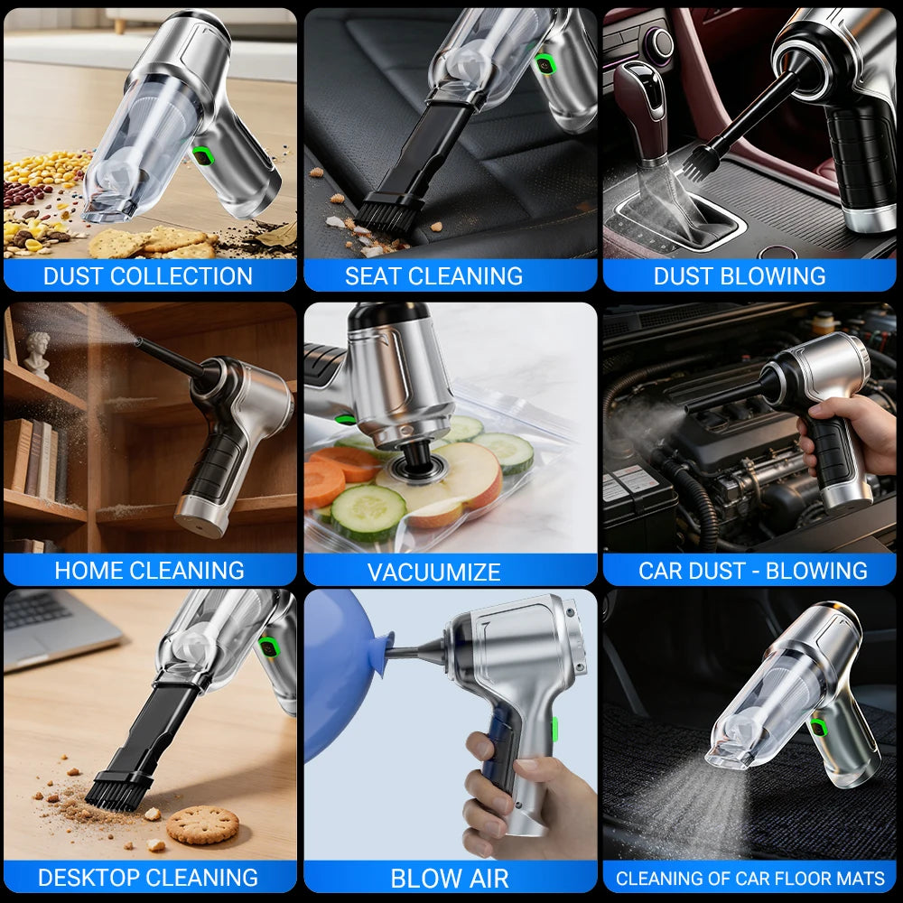 15,000Pa Cordless Handheld Vacuum Cleaner  Powerful Suction for Car, Home, Dust & Hard-to-Reach Areas
