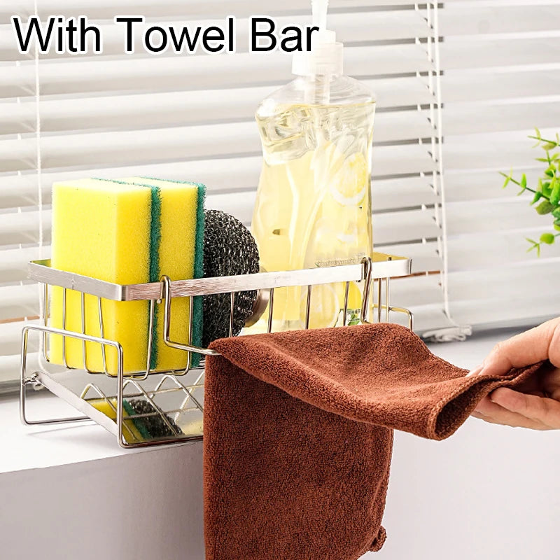 KitchenEase Stainless Steel Sink Organizer Rack  Keep Your Sink Clutter-Free