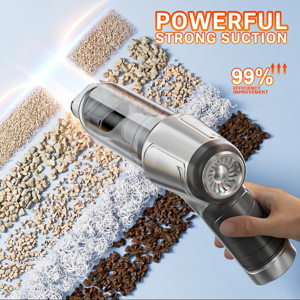 15,000Pa Cordless Handheld Vacuum Cleaner  Powerful Suction for Car, Home, Dust & Hard-to-Reach Areas