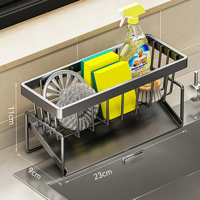 KitchenEase Stainless Steel Sink Organizer Rack  Keep Your Sink Clutter-Free
