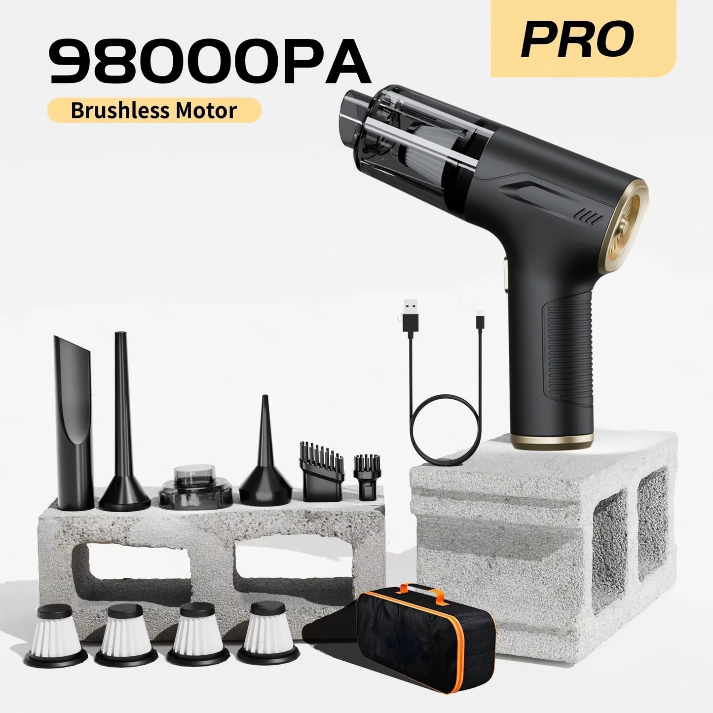PowerClean™ Cordless Handheld Vacuum Cleaner | Powerful Suction for Car & Home