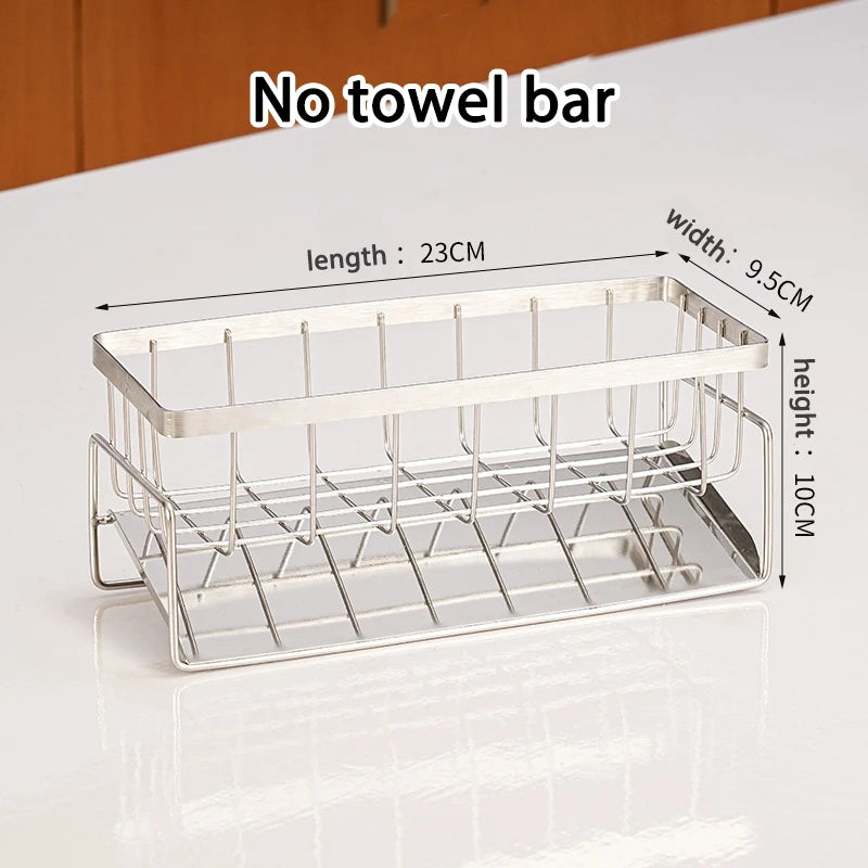 KitchenEase Stainless Steel Sink Organizer Rack  Keep Your Sink Clutter-Free