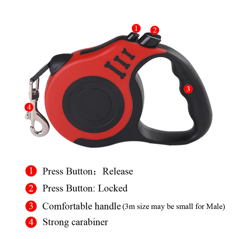 PawFlex Retractable Dog Leash | Adjustable Nylon Lead for Dogs & Cats