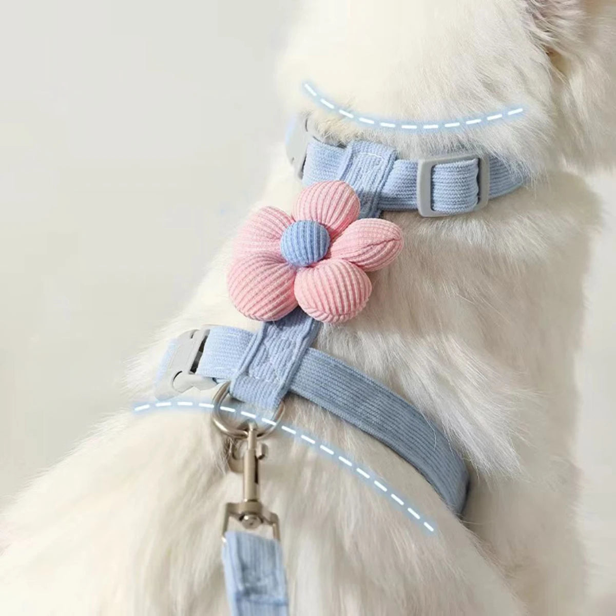 Adjustable Cat & Small Dog Harness with Leash  Breathable No-Pull Pet Walking Set