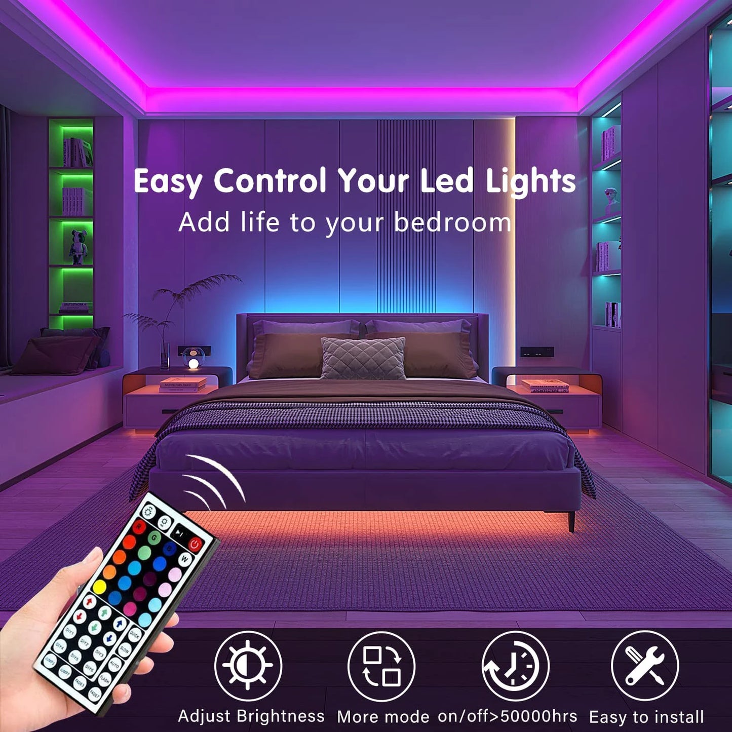 Led Strip Lights with 44 Key Remote Control 1m 5m 10m 20m RGB.