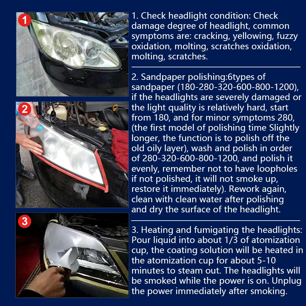 AutoShine Headlight Restoration Kit  Restore Crystal-Clear Headlights