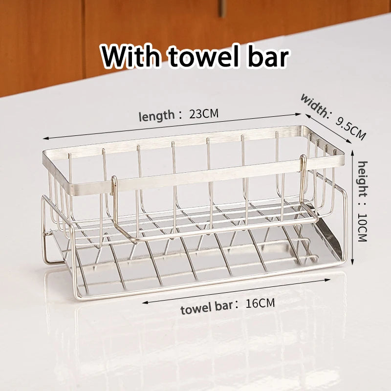KitchenEase Stainless Steel Sink Organizer Rack  Keep Your Sink Clutter-Free