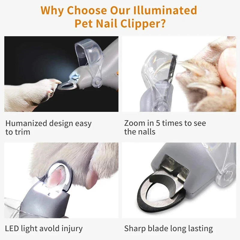 PawCare Professional LED Pet Nail Clipper | Safe Precision Grooming for Cats & Dogs