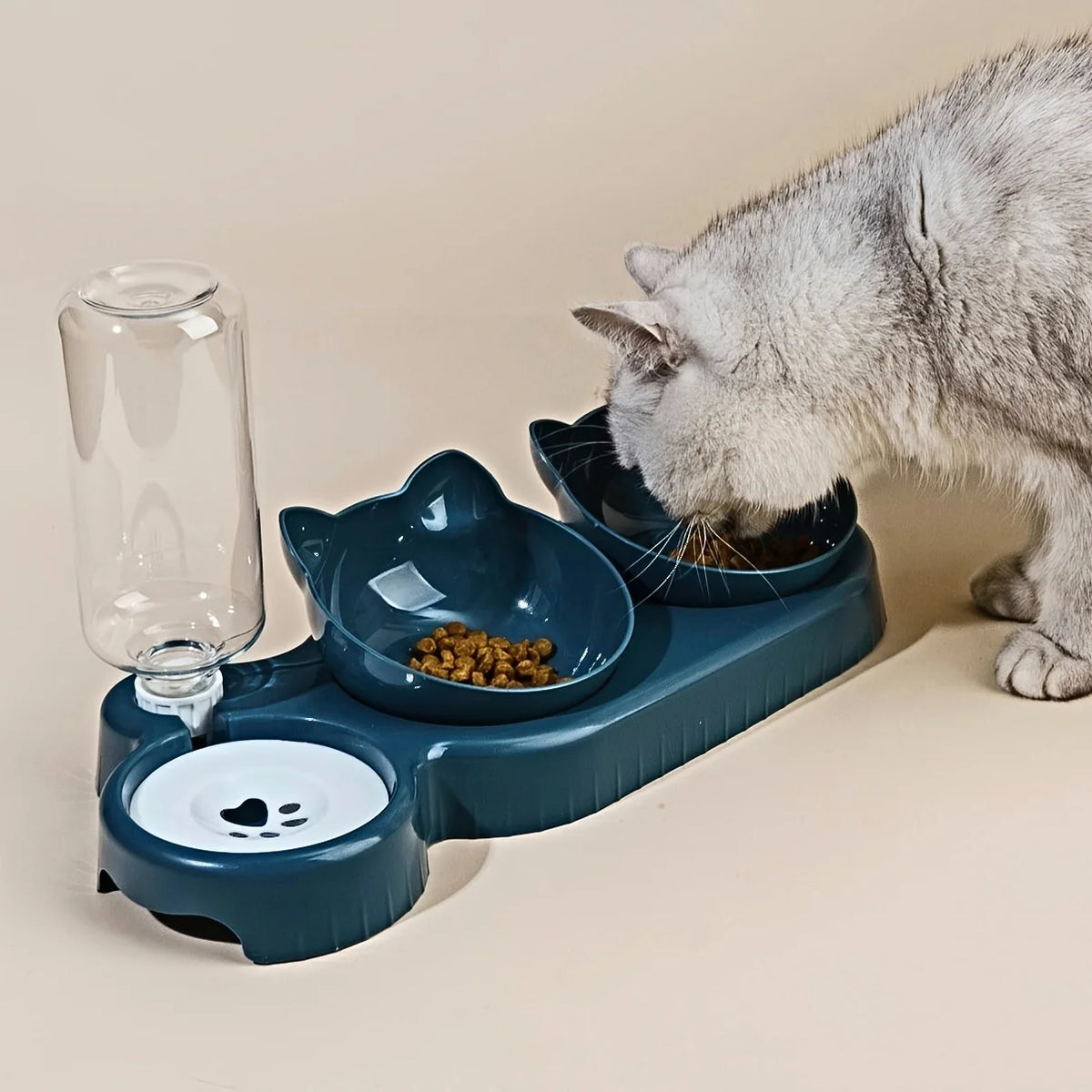 PawDine 3-in-1 Pet Feeding Station | Elevated Food & Water Bowl