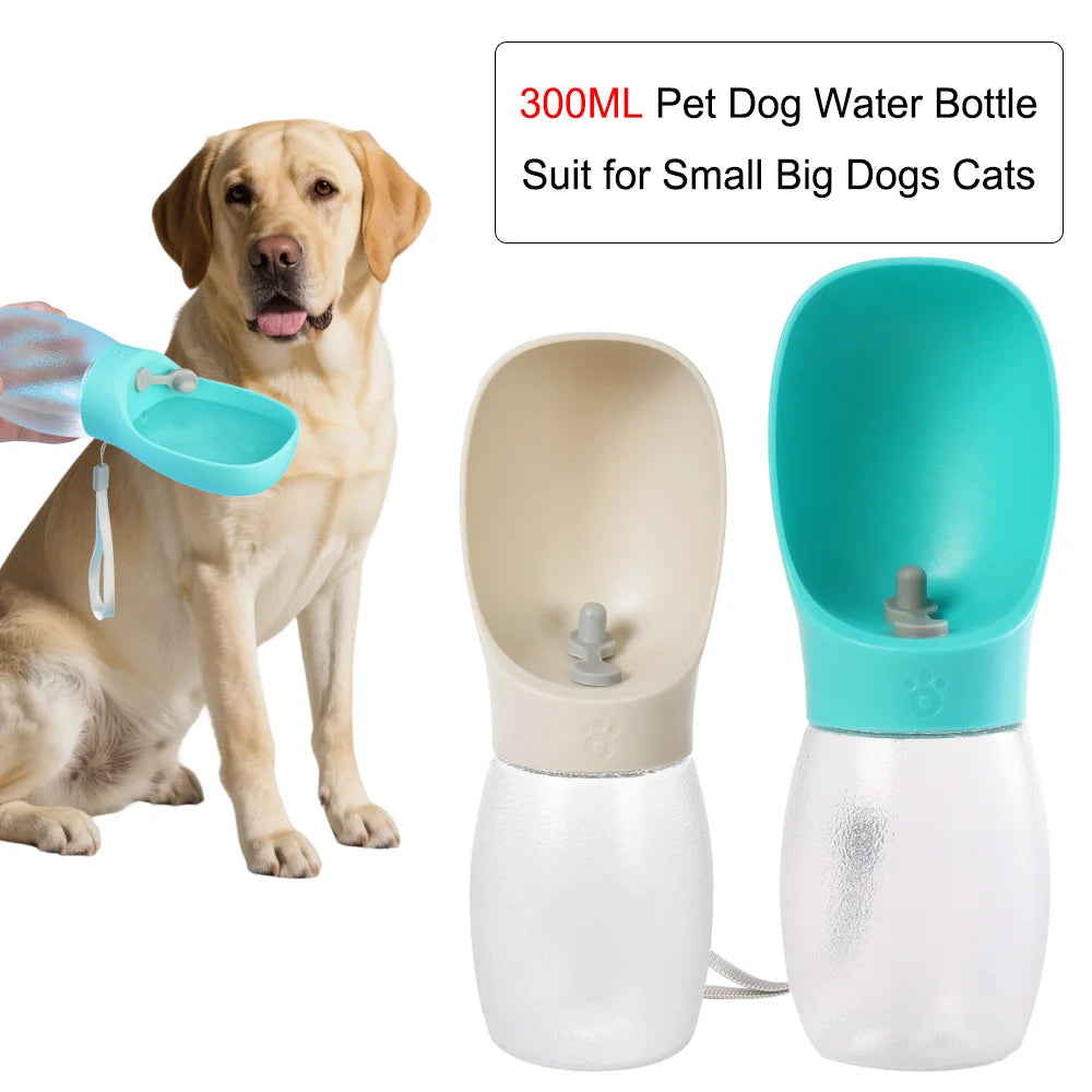 300ml Portable Pet Water Bottle | Leakproof Travel Water Dispenser for Dogs & Cats