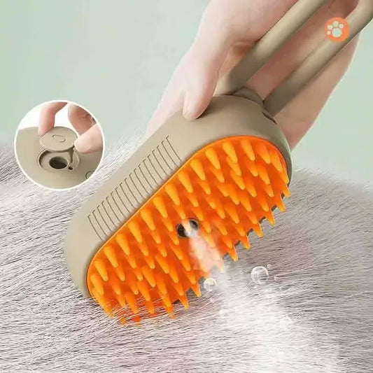 3-in-1 Steam Spray Pet Grooming Brush | Self-Cleaning Massage & Hair Remover for Cats & Dogs