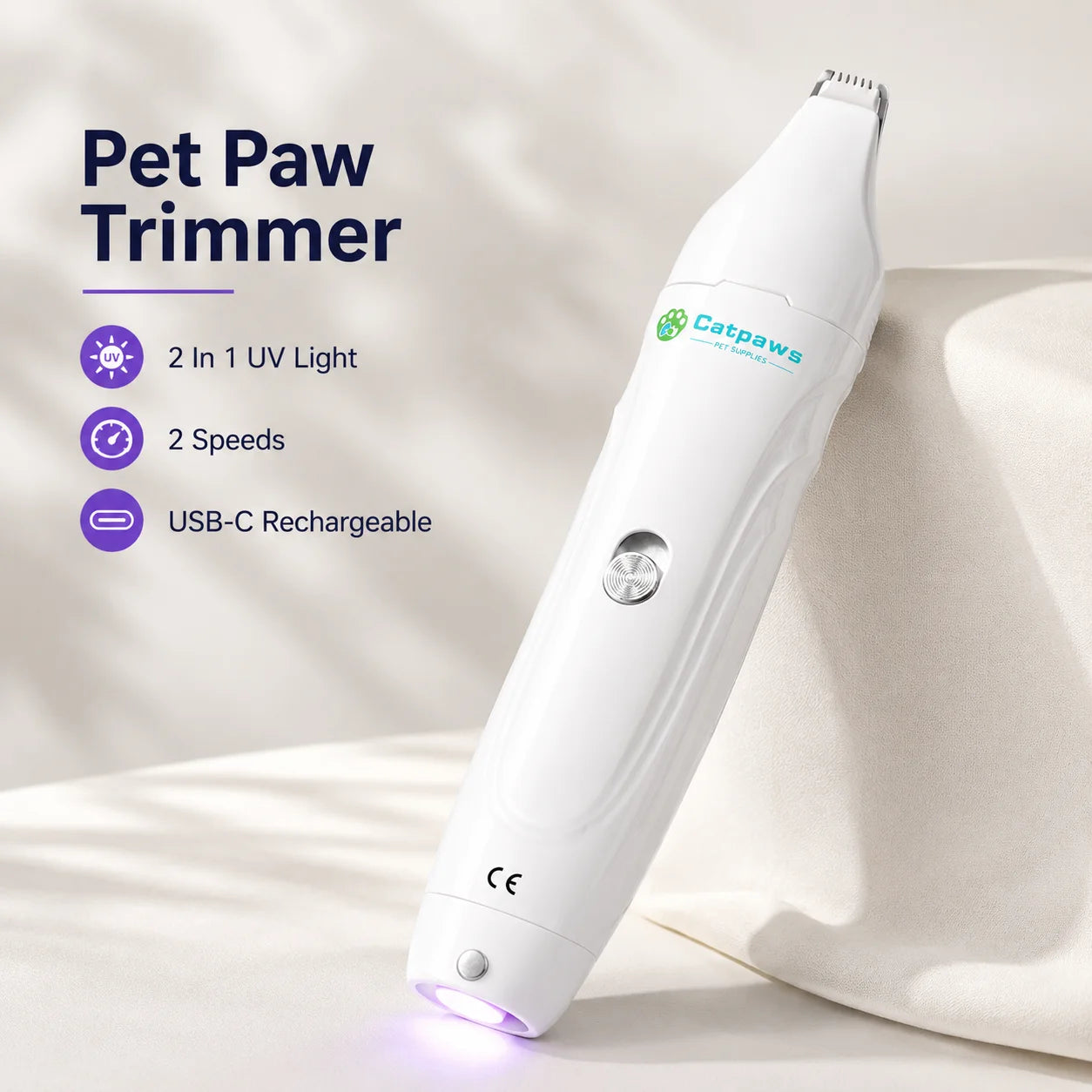 Precision Pet Paw Trimmer  2 Speed Rechargeable Grooming Tool for Safe & Easy Paw Care