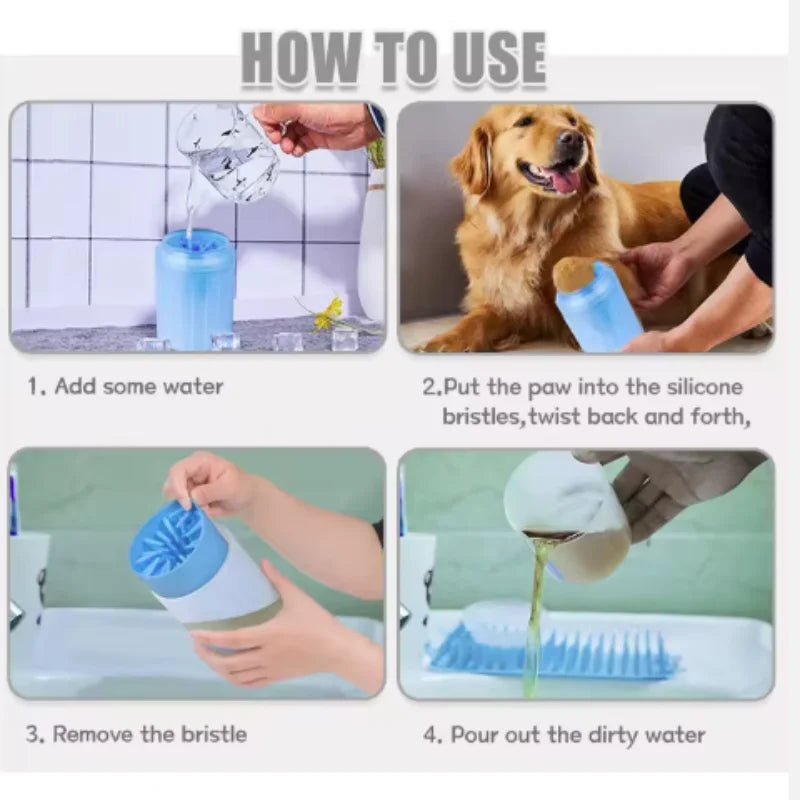 PawClean Portable Paw Cleaner Cup | Soft Silicone Foot Washer for Dogs