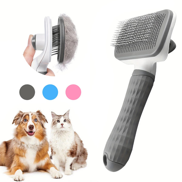 Self-Cleaning Pet Grooming Brush | One-Click Hair Remover for Cats & Dogs