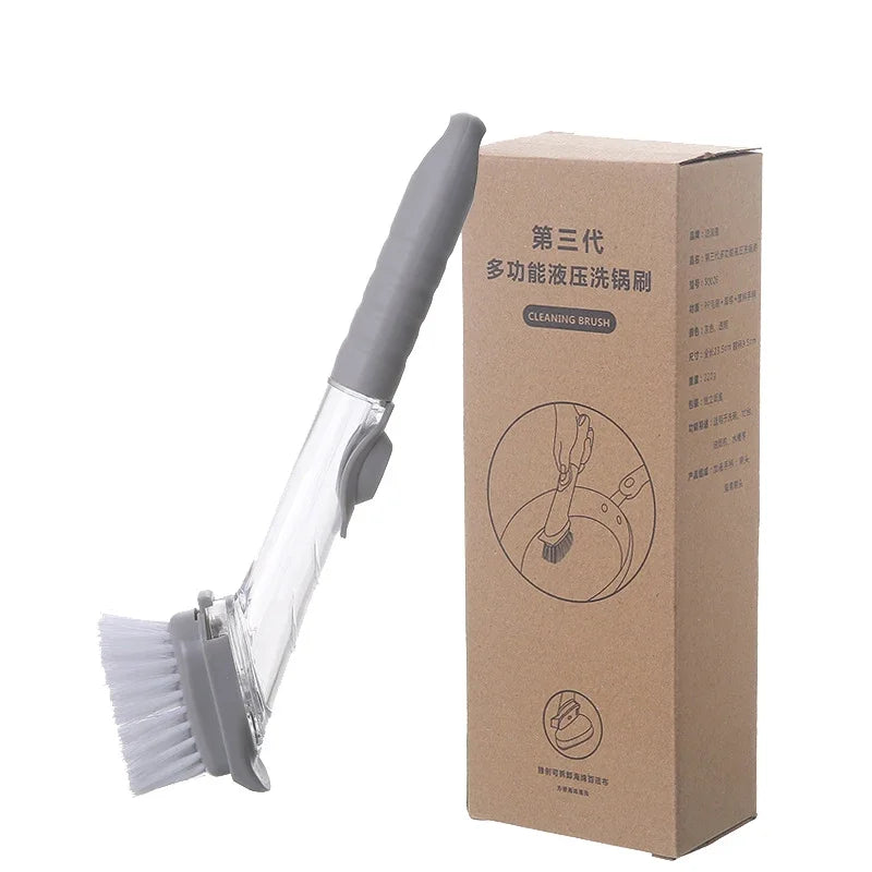 2-in-1 Kitchen Cleaning Brush | Long Handle Soap Dispensing Dish Brush
