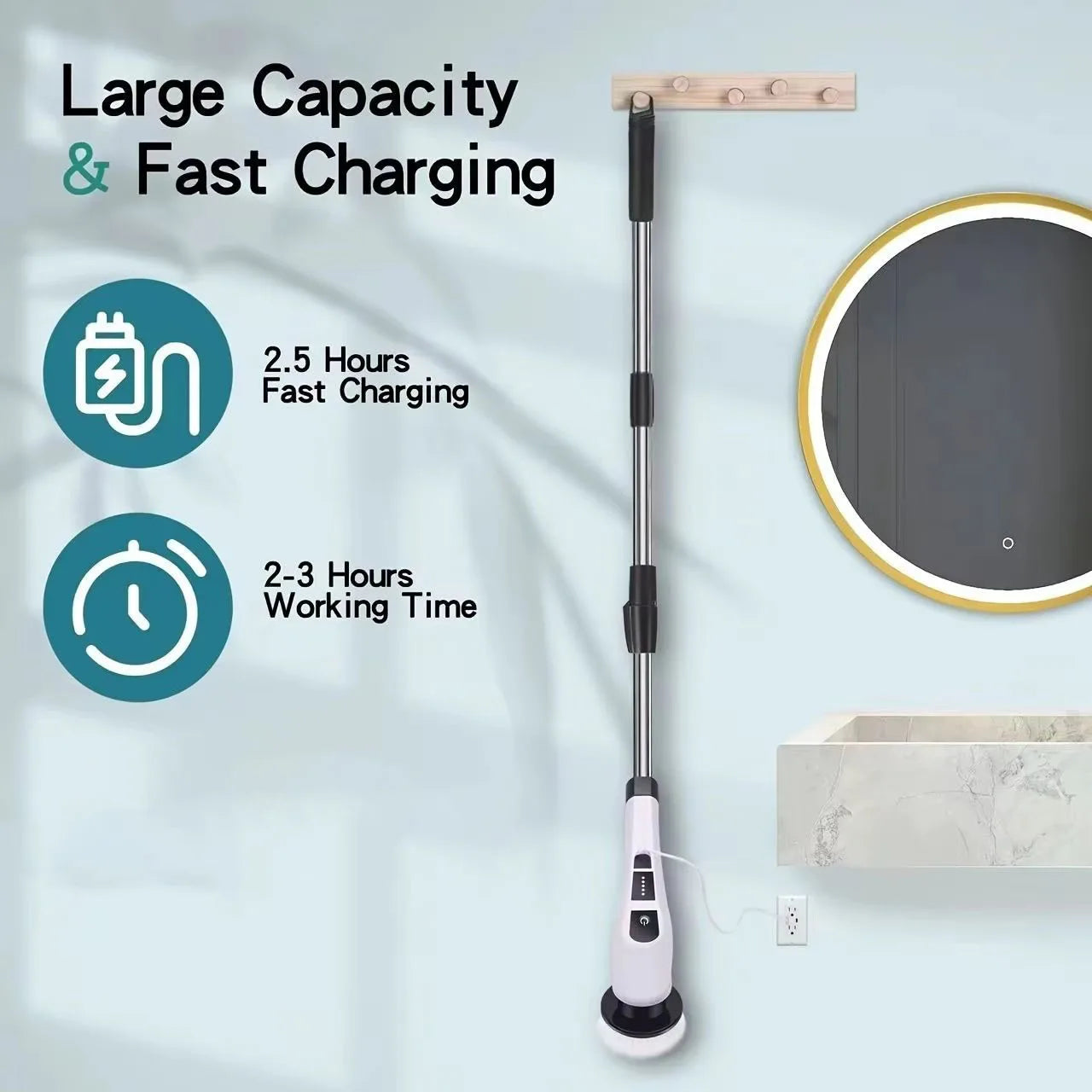 CleanPro 9-in-1 Electric Spin Scrubber | Powerful Multi-Surface Cleaning.