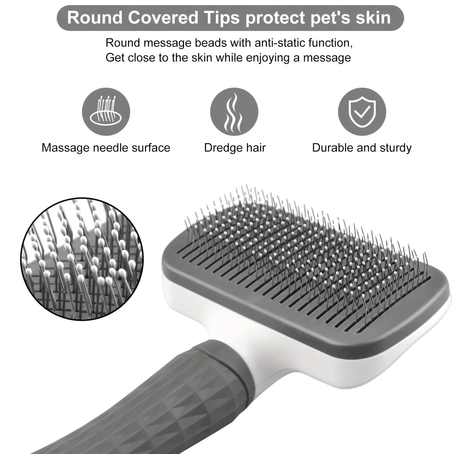Self-Cleaning Pet Grooming Brush | One-Click Hair Remover for Cats & Dogs