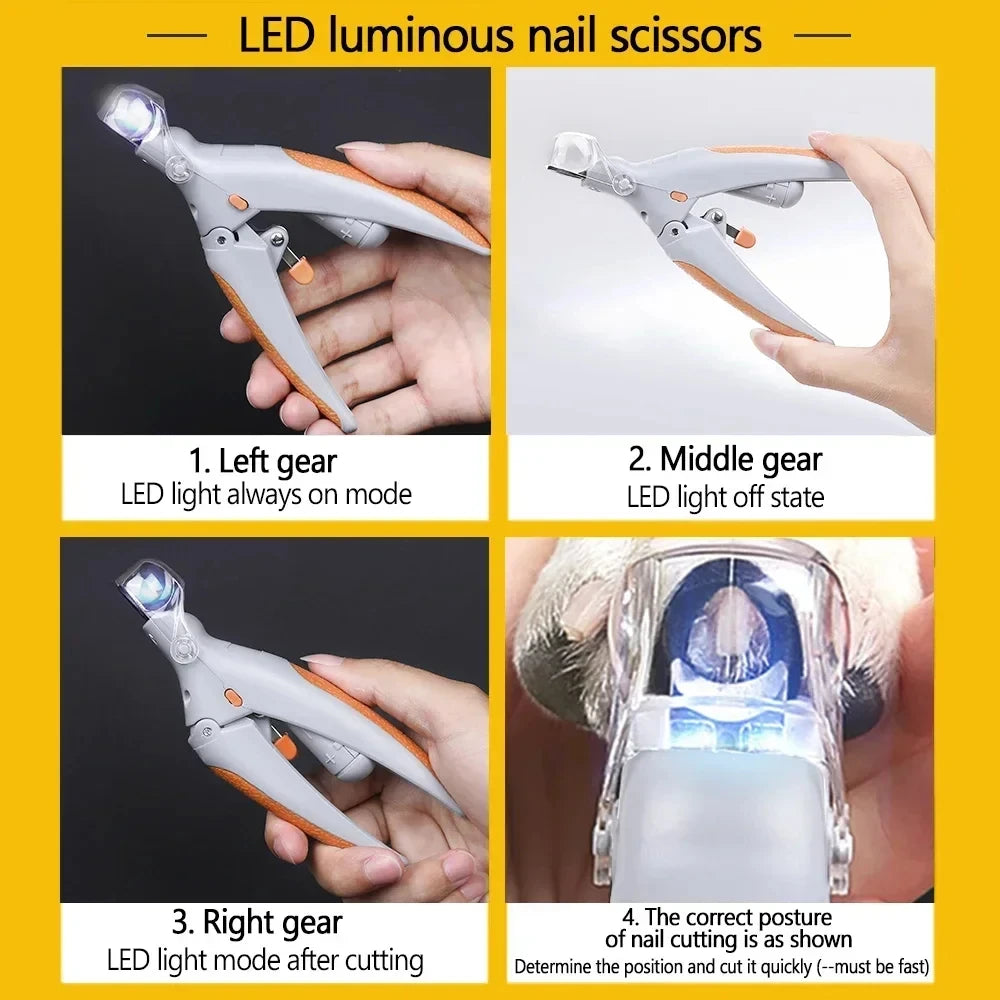 PawCare Professional LED Pet Nail Clipper | Safe Precision Grooming for Cats & Dogs