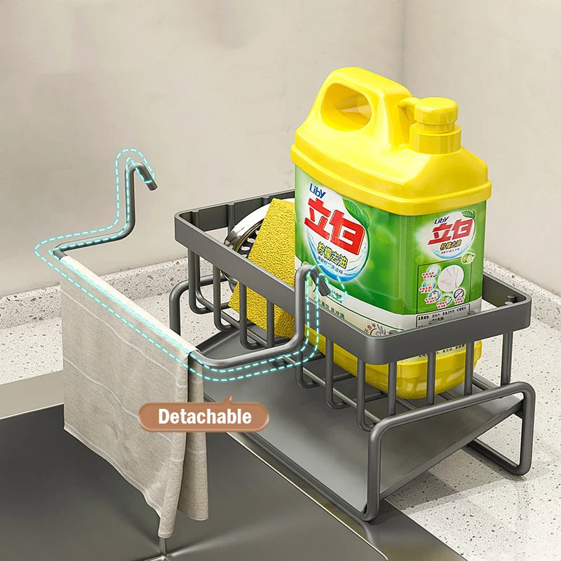 KitchenEase Stainless Steel Sink Organizer Rack  Keep Your Sink Clutter-Free