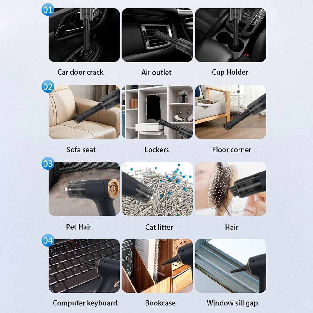 PowerClean™ Cordless Handheld Vacuum Cleaner | Powerful Suction for Car & Home