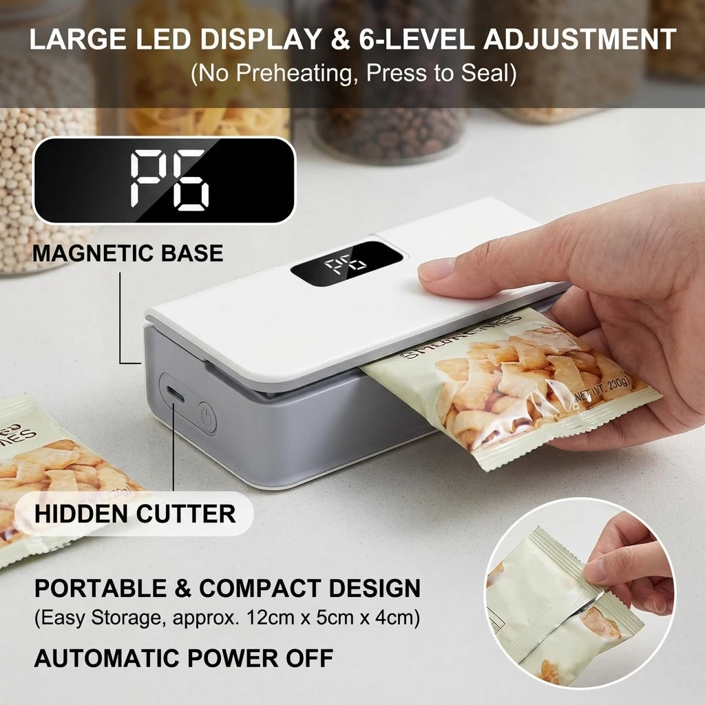 SealPro Mini Rechargeable Heat Bag Sealer | Keep Food Fresh Longer
