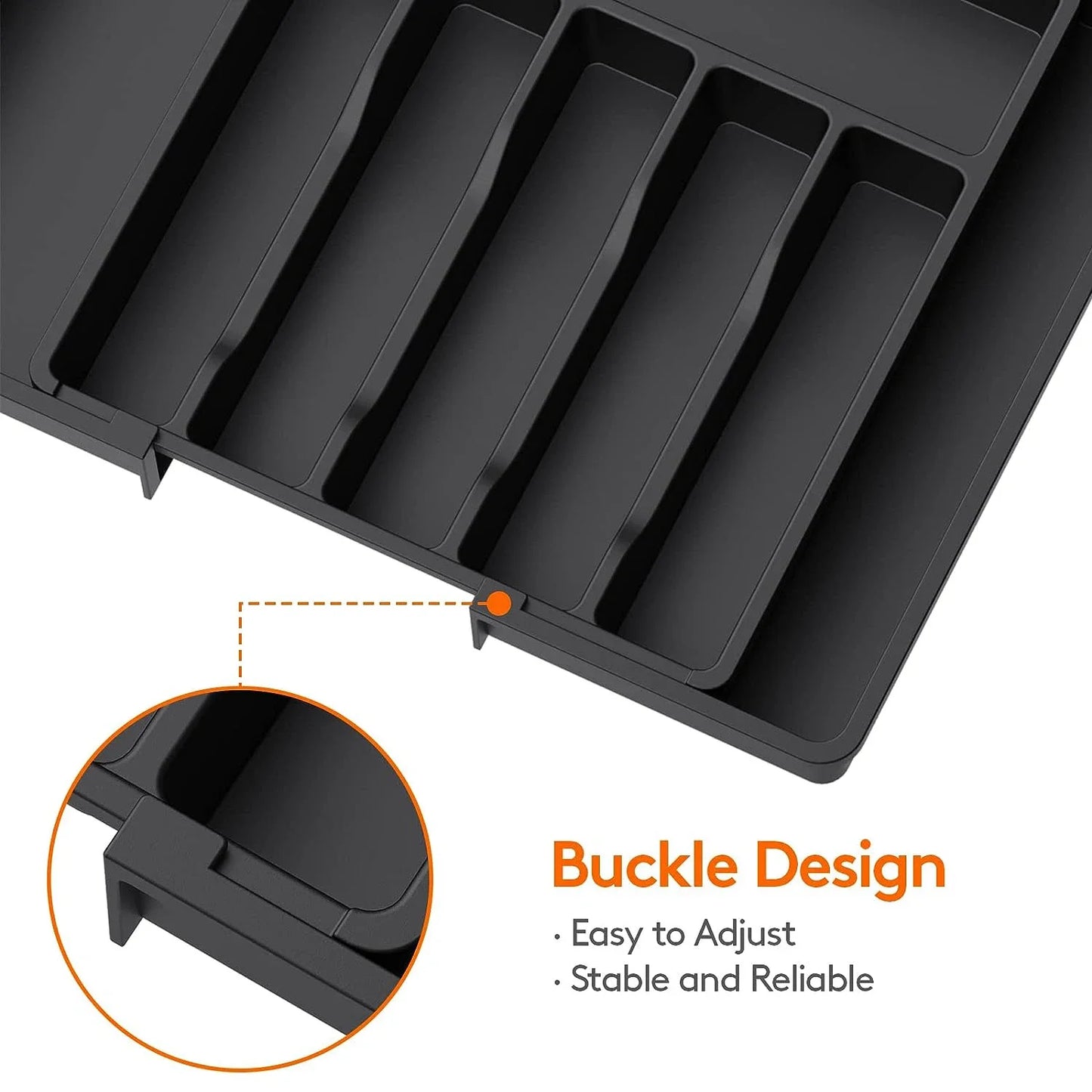 OrganiFlex Expandable Drawer Organizer | Adjustable Cutlery Storage Tray